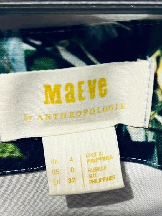 Anthropologie Maeve Orange Bough Citrus Print Sheath Midi Dress Blue Size 0 - Picture 6 of 7